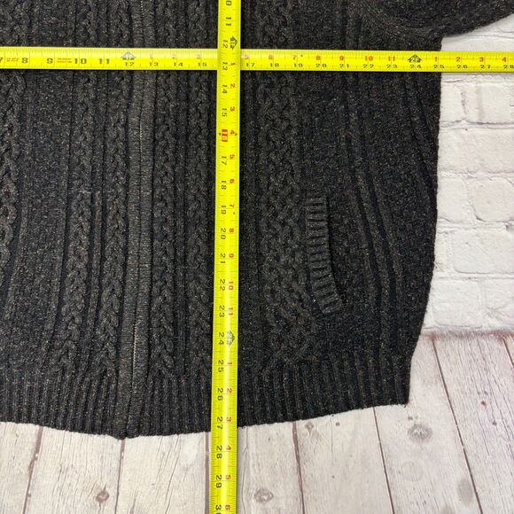 Lenor Romano Men XL X-Large Wool Full Zip Cardigan Sweater Cable Knit C029 -2 - Picture 4 of 16